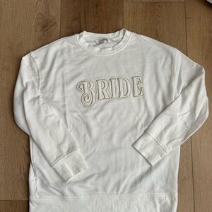Soft White Bride Sweatshirt size M